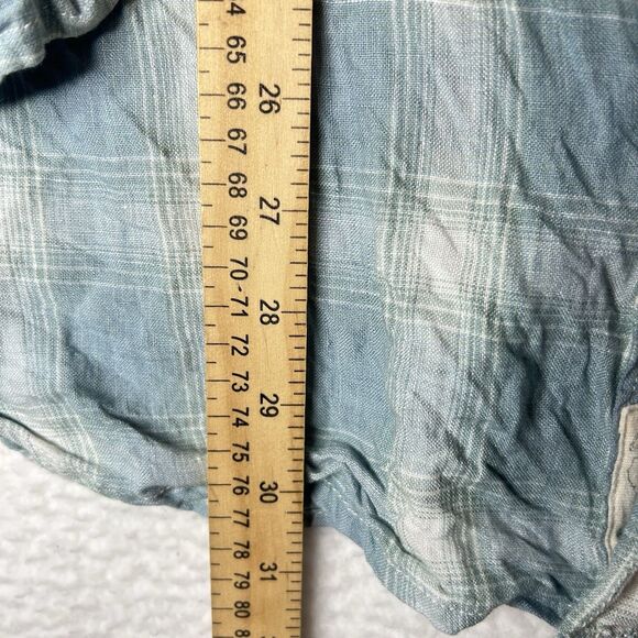 Lucky Brand Original Classic Fit Men’s 100% Linen Plaid Shirt Blue XXL Coastal - Picture 5 of 8